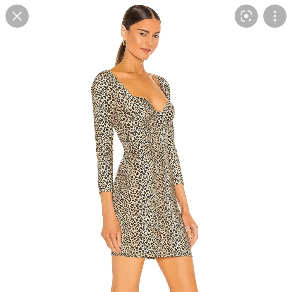 LPA Lille Mini Dress in Leopard